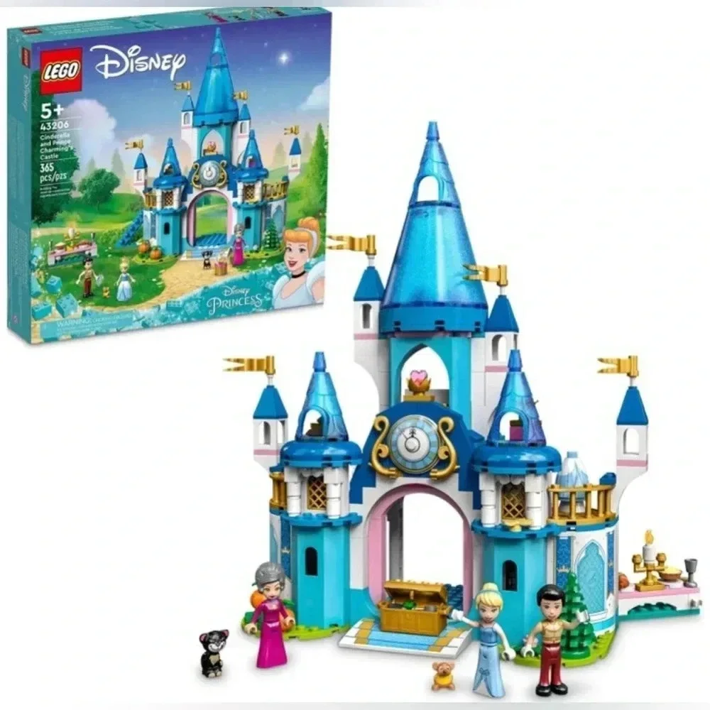 LEGO Disney Princess Cinderella and Prince Charming's Castle 43206 Doll House,